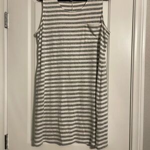 Market & Spruce Gray and White Striped Knee-Length Dress